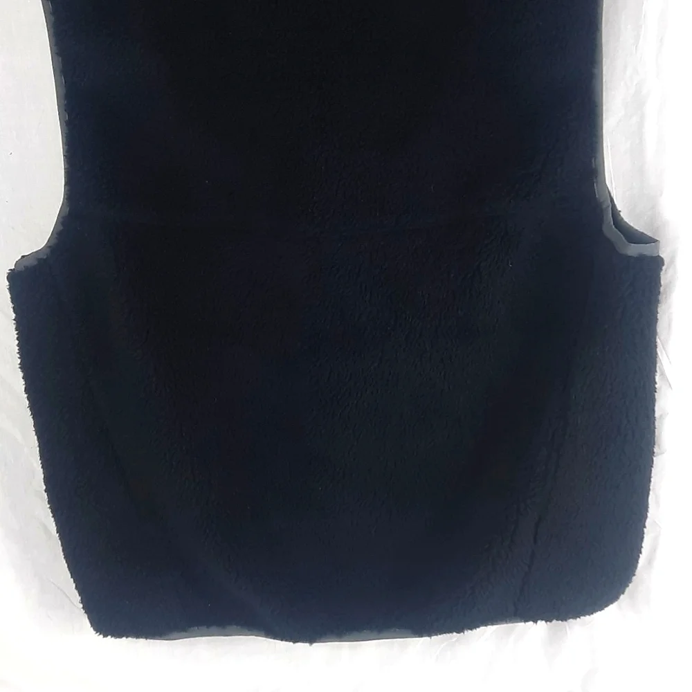 Levi's Fleece Mens Vest Medium Black Gray Sleeveless Zip Front